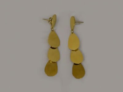 Pendientes dorados triple ovalo